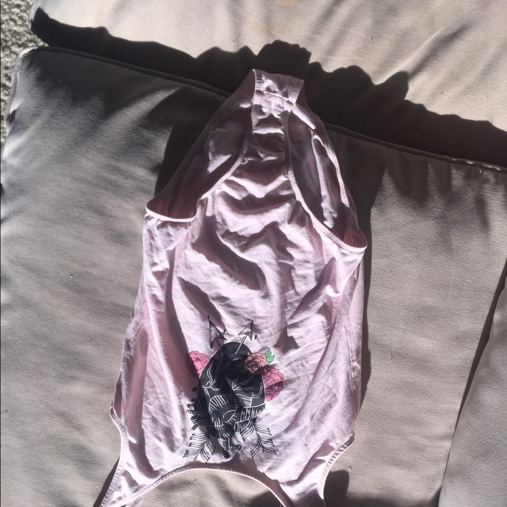 Pink heart with arrows and flowers bodysuit